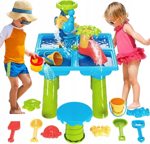 Woopie Tischwasserspielzeug 2in1 Sandkasten mit Stuhl XL Aquapark