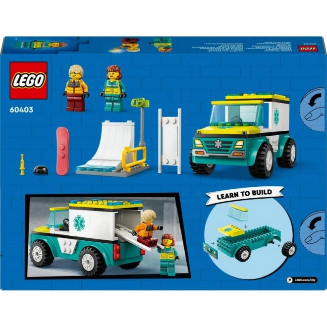 Lego City Sanitärwagen und Snowboarder