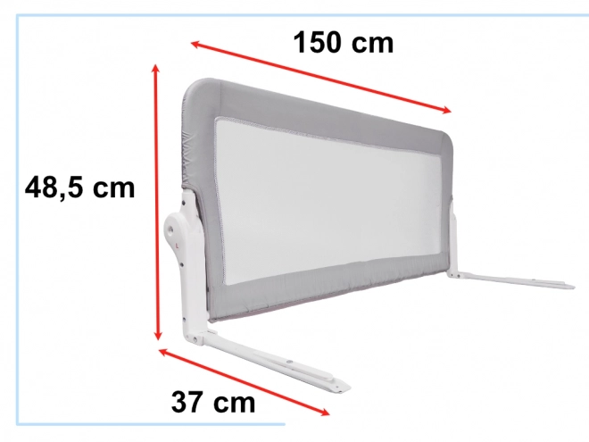 Schutzbarriere für Betten, klappbar, 150 cm, grau