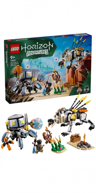 Lego Horizon Abenteuer Aloy und Varl gegen Krabbenläufer und Sägenzahn