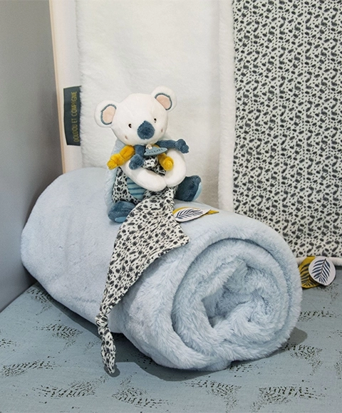 Doudou Kuscheldecke Koala Yoca 70x100 cm Blau