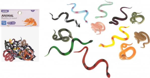 Set aus Schlangenfiguren 10 cm, 12 Stk.