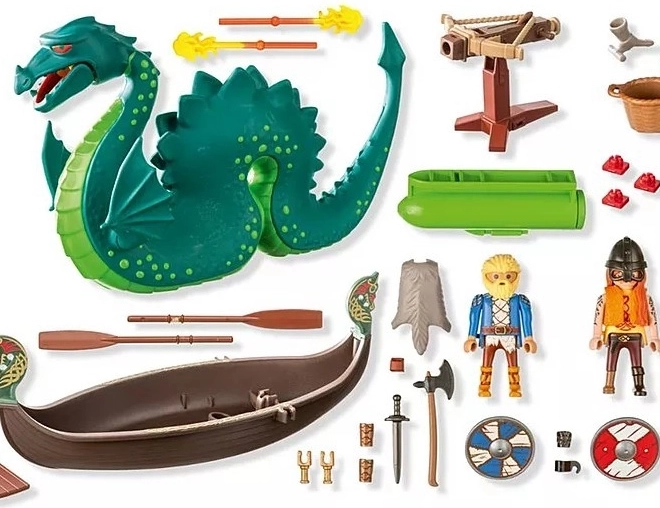 Set aus Figuren Mein Leben Wikinger mit Seeschlange