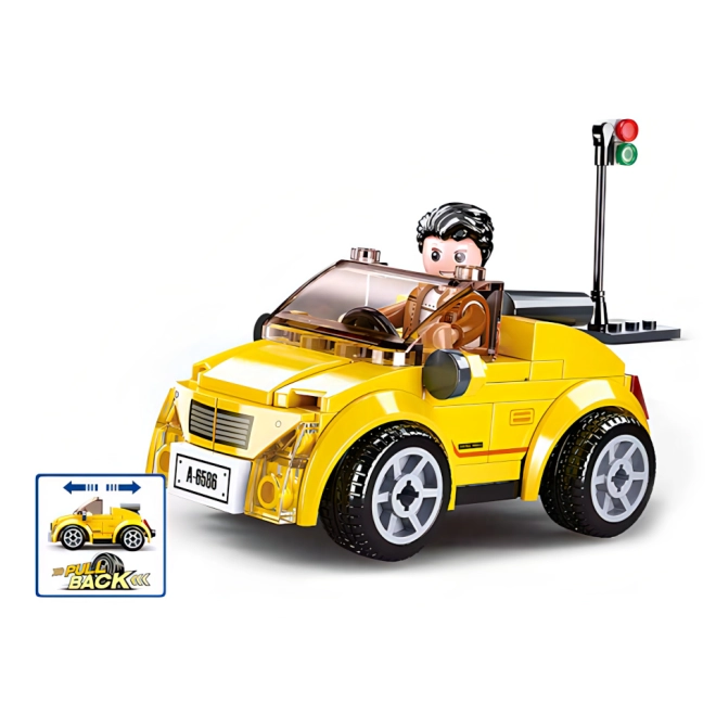 Kompaktes gelbes Cabrio für Stadtabenteuer