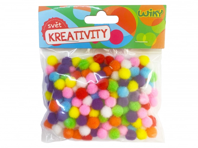 Bunte Pom Poms 10mm, 180 Stück