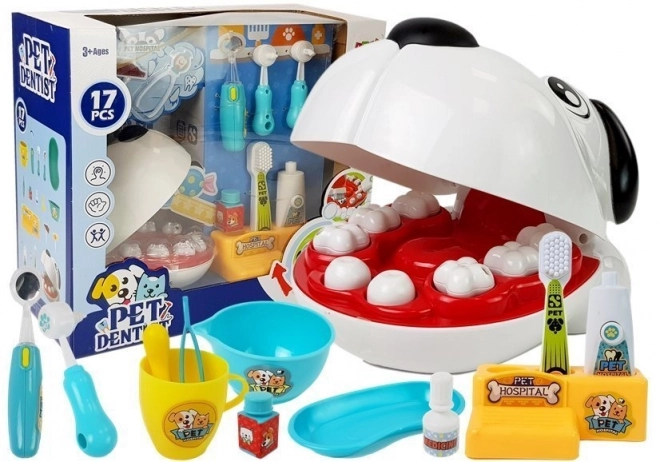 Dentistenspielzeug für Kinder - Hündchen mit Zahnreinigung