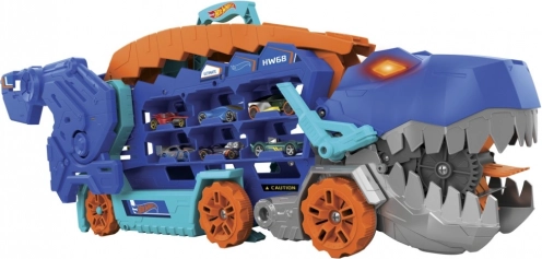 Hot Wheels T-Rex Mega Transporter – Dinosaurier-Transporter und Rennstrecke