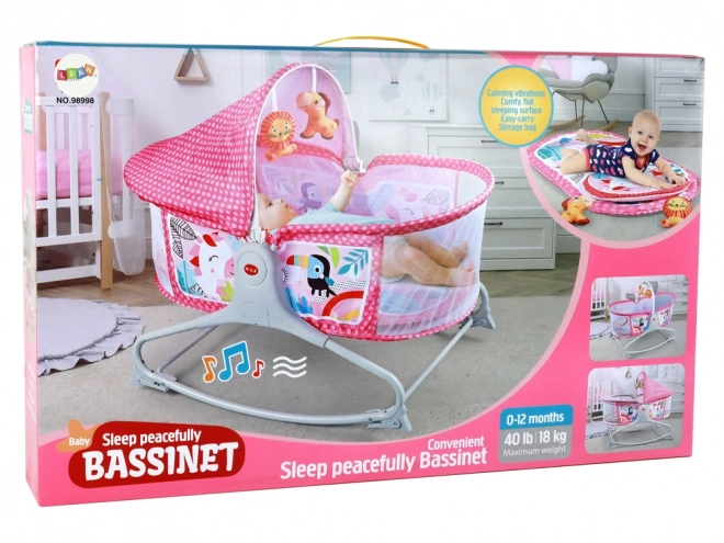 Multifunktionales Babybett Schaukelstuhl 2-in-1 Rosa