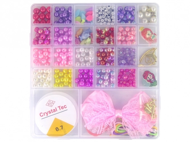 Perlen-Set zum Schmuckherstellen rosa Schleife