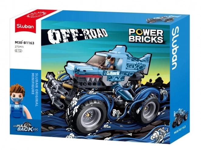 Sluban Power Bricks Aufzieh-Offroader Blauer Hai