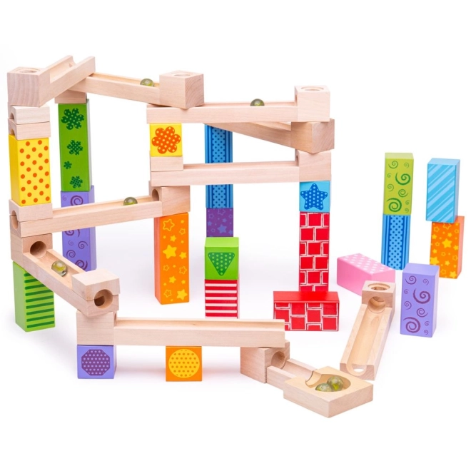 Bunte Holz-Murmelbahn von Bigjigs Toys