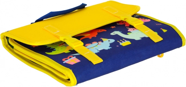 Montessori-sensorische Aktivitätstafel mit Dinosaurier-Motiv Blau