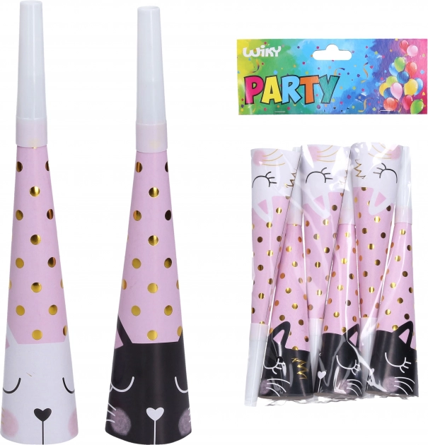 Partytröten mit Katzenmotiv 20 cm