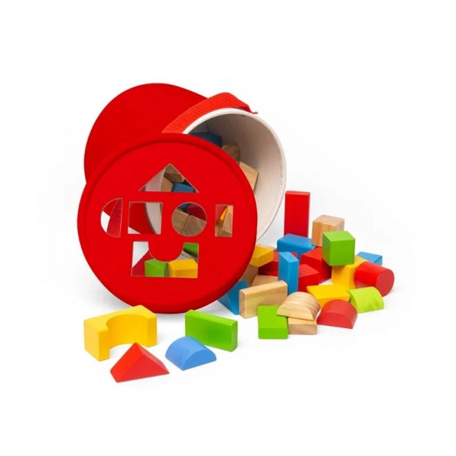 Bigjigs Toys Erste Holzbausteine und Steckspiel im Trommel