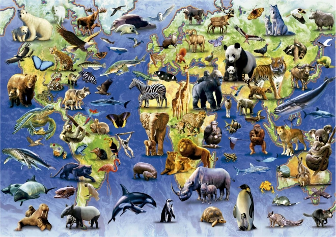 Educa Puzzle 100 bedrohte Arten