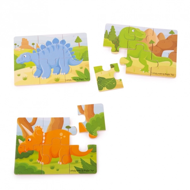 Bigjigs Toys Dinosaurier 3-in-1 Puzzle