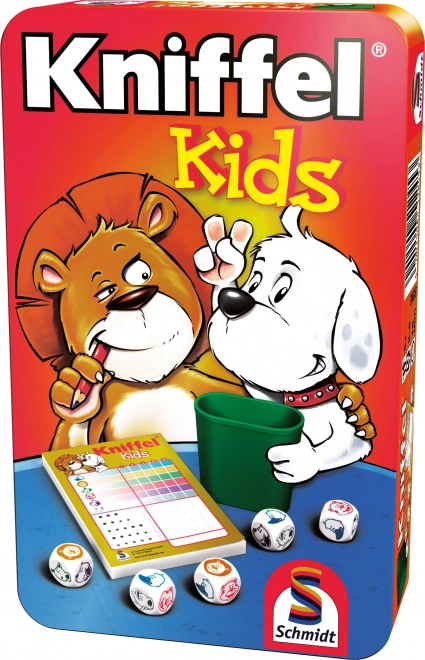 Kniffel Kids – Würfelspiel für Kinder in Blechdose