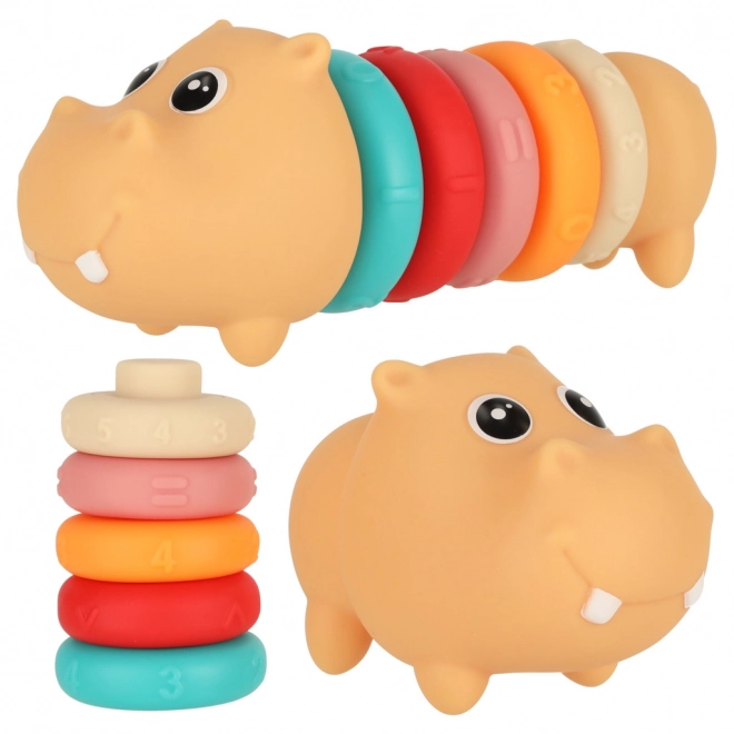 Tierpuzzle Lernspiel Hippo aus Silikon