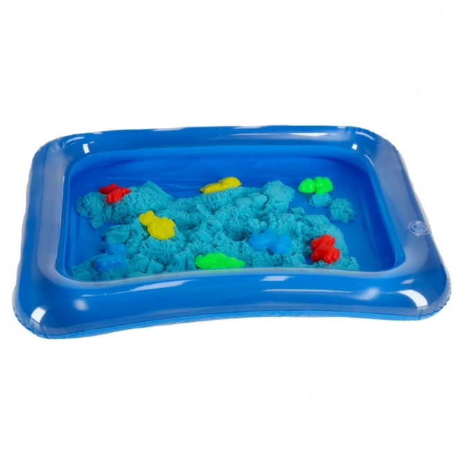Kinetischer Sand beige 1 kg mit Formen – Blau