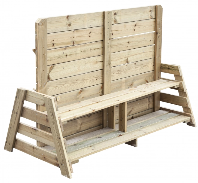 Holzwand zum Sandspiel