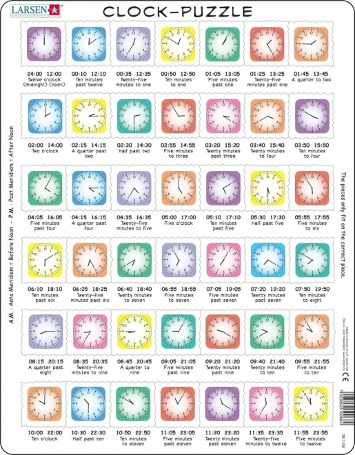 Puzzle Wie spät ist es? 42 Teile