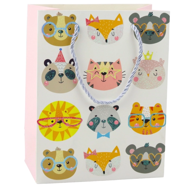 Geschenktasche mit Katzen, glitzernd