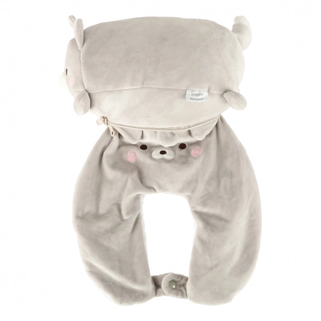 Magisches 2-in-1-Reisekissen Brezel Maskottchen Katze