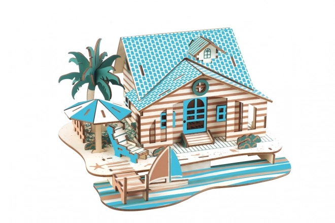 Holz 3D Puzzle Villa auf Bali