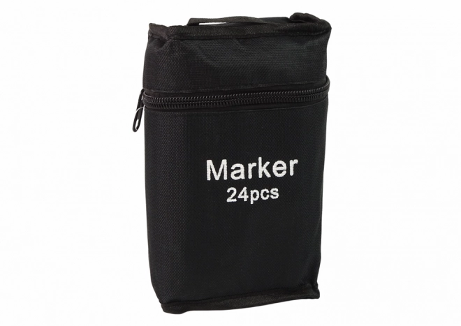 Set aus 24 beidseitigen Alkoholfasermalern mit Etui