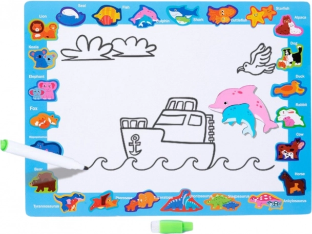 Holzbildungs-Puzzle Dinosaurier mit Zeichenbrett
