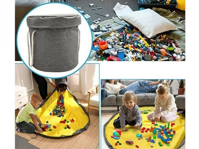 Spielzeugkorb mit Matte und Griffen