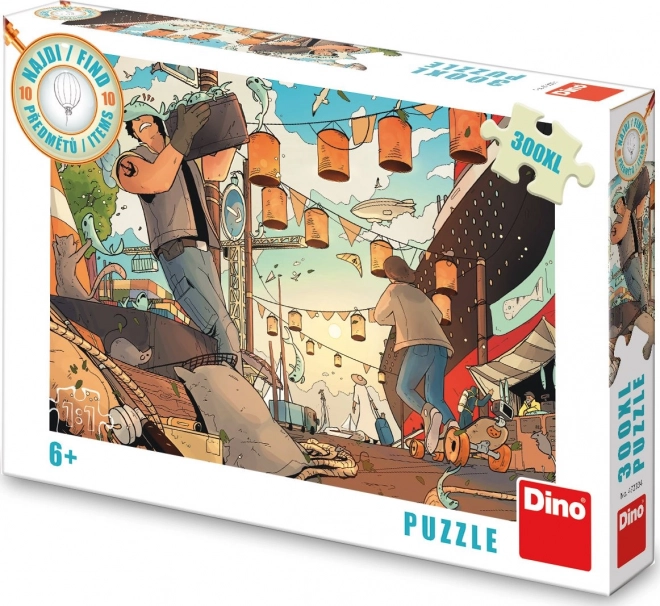 Puzzle DINO Finde die 10 Gegenstände: Hafen XL 300 Teile