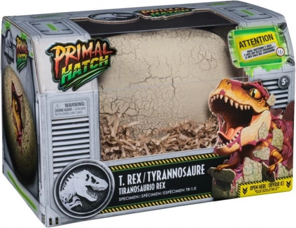Interaktiver T-Rex aus dem Ei schlüpfend