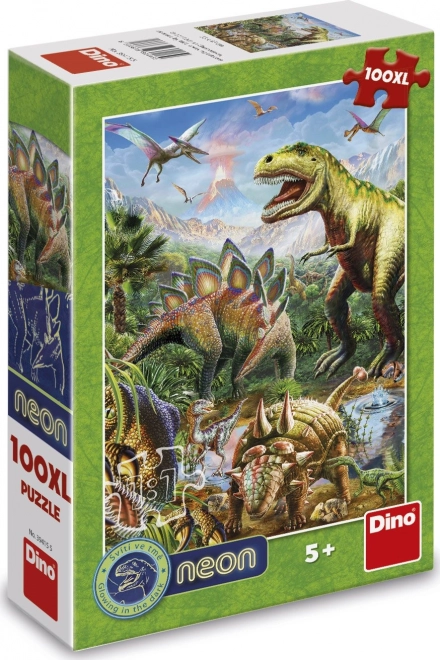 Leuchtendes Dinosaurier-Puzzle 100 XL Teile