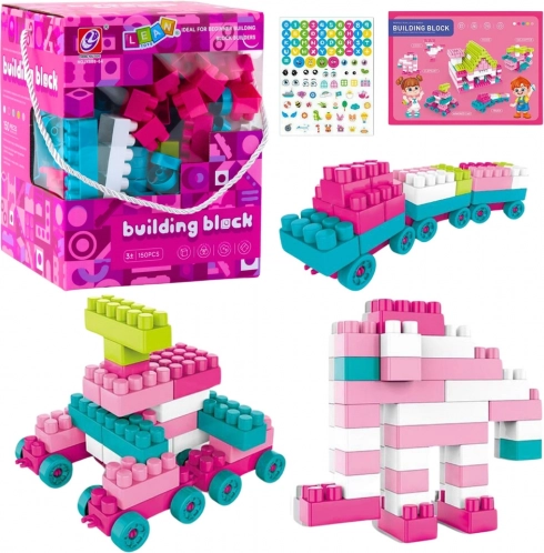 Räumliche Bauklötze Pastell Rosa – 150 Teile