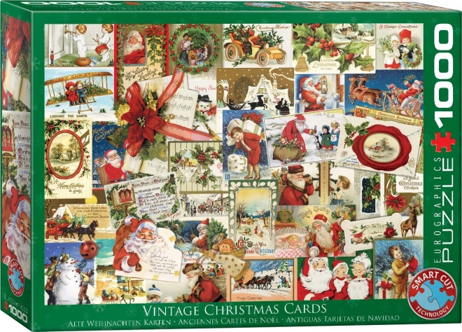 Puzzle Vintage Weihnachtskarte 1000 Teile