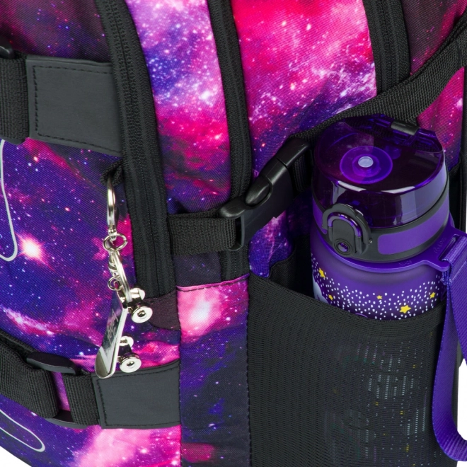 Baagl 5-teiliges Set Skate Galaxy: Rucksack, Federmäppchen, Beutel, Mappe, Geldbörse