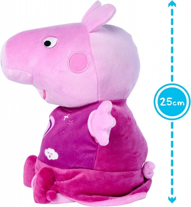 Peppa Pig 2-in-1 Kuscheltier mit Schlaflied und Licht, rosa, 25 cm