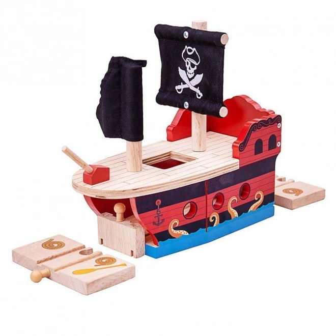 Piratenschiff aus Holz für Bigjigs Rail