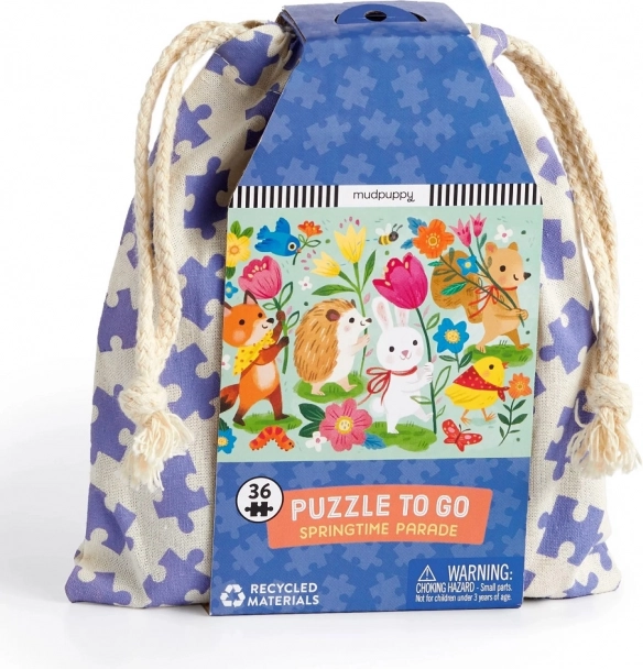 Puzzle Frühlingsparade im Stoffbeutel von Mudpuppy