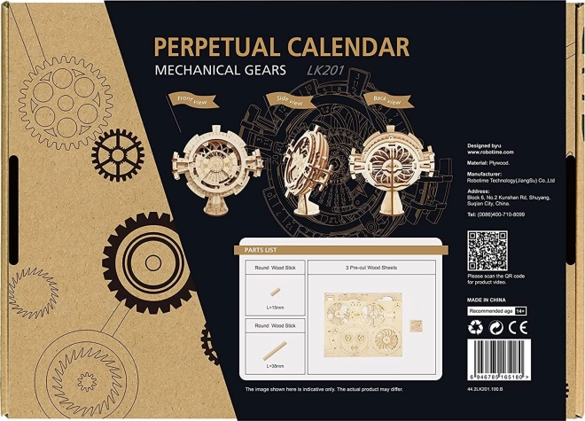 RoboTime 3D Holzmechanik-Puzzle Tischkalender