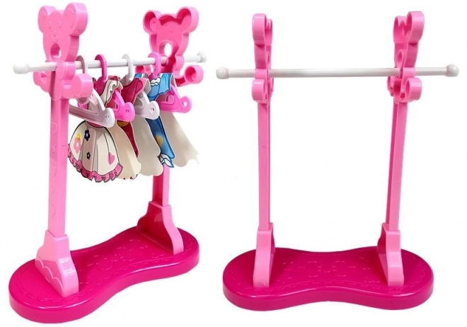 Rosa Bügelset mit Bügelbrett und Kleiderbügel