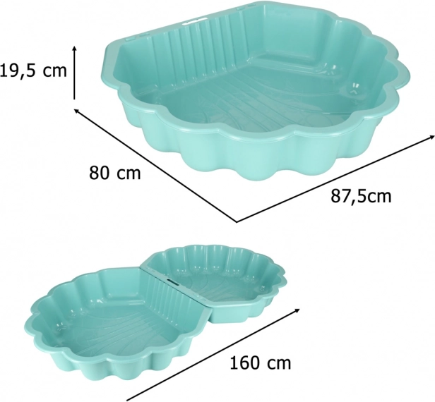 Muschel-Sandkasten 2in1 - Pool und Sandkasten mit Schließfunktion
