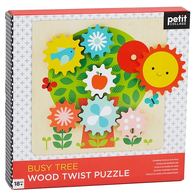 Holzpuzzle mit Zahnradgetrieben für Kinder