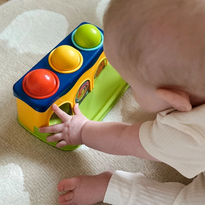 Bunte Holzklopfbank mit Hammer Montessori für Kleinkinder