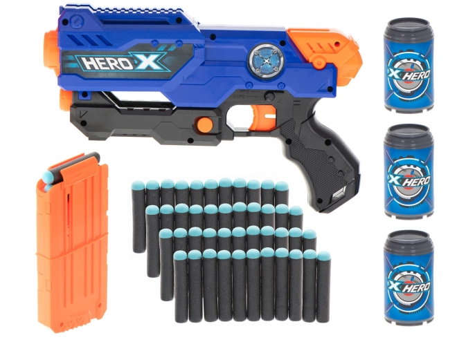 NERF Maschinengewehr für Schaumstoffpfeile + Magazin + 3 Ziele + 48 Pfeile