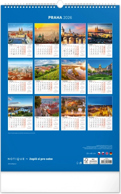 Wandkalender Prag 2026