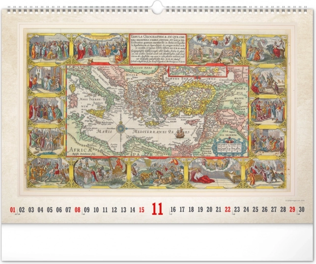 Wandkalender Alte Karten 2026