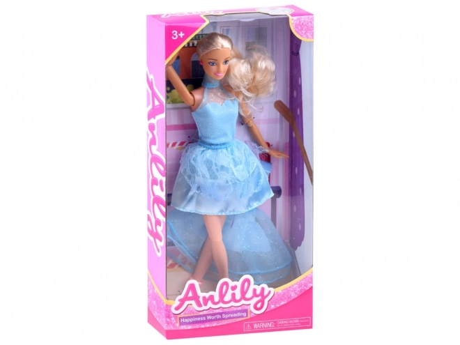 Anlily Ballerina Puppe in blauem Kleid