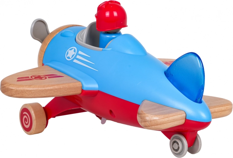 Schieben und los mit drehendem Propeller